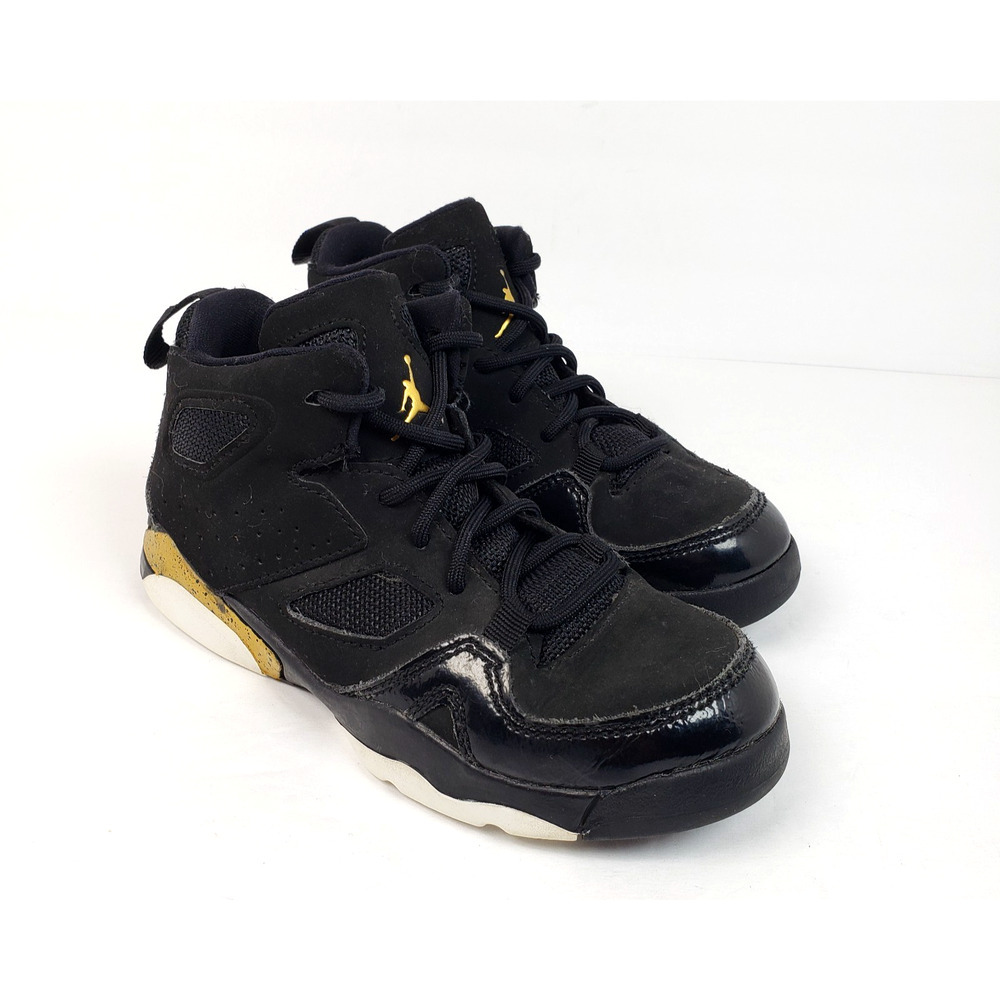 Nike Air Jordan Flight Club 91 Toddler Size 12c Black Gold Sneaker Shoes